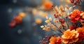 Colorful autumn plants background, brown,yellow orange fall colored with blurred background. Trees Leaves in vintage Royalty Free Stock Photo