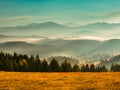 Colorful autumn sunrise in the mountains