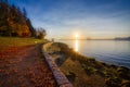 Colorful Autumn Sunrise at Stanley Park Royalty Free Stock Photo