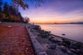 Colorful Autumn Sunrise at Stanley Park Royalty Free Stock Photo