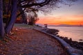 Colorful Autumn Sunrise at Stanley Park Royalty Free Stock Photo