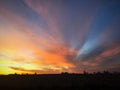 Colorful Autumn sunset in West Central Illinois Royalty Free Stock Photo