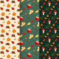 Vintage autumn leaves seamless pattern background. Royalty Free Stock Photo