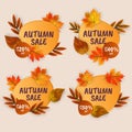 Vintage autumn leaves seamless pattern background. Royalty Free Stock Photo