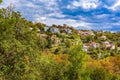 mountain village aerial view, Pilio, Greece Royalty Free Stock Photo