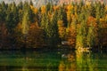 Colorful autumn trees reflection in lake water Royalty Free Stock Photo