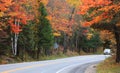 Colorful autumn trees by scenic route 327 near Mont Tremblant in Quebec