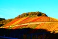 colorful autumn vineyards above Dernau an der Ahr one year before the flood