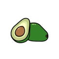 Colorful avocado icon in white background Royalty Free Stock Photo