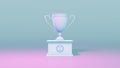 colorful award chalice on podium - championship symbol - object 3D illustration