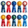 Colorful Award Ribbons Set on White Background Royalty Free Stock Photo
