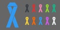 Colorful Awareness Ribbons design elements