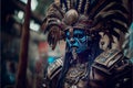 Colorful Aztec Mayan supernatural god or witch doctor Royalty Free Stock Photo