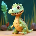 Colorful Baby Alligator Toy: Cartoonish Design By A3d