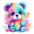 Colorful baby bears set sitting on a white background. Baby panda smiling collection design for a coloring page. Cute happy baby Royalty Free Stock Photo