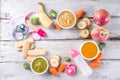 Colorful baby food puree Royalty Free Stock Photo