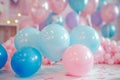 Colorful Baby gender reveal party. Generate AI Royalty Free Stock Photo