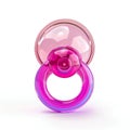 Colorful Baby Pacifier with Dual Handles Isolated on White. Generative ai Royalty Free Stock Photo