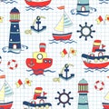 Colorful Baby seamless background. Children pattern.