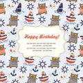 Colorful Baby seamless background. Happy birthday greeting card or invitation. Royalty Free Stock Photo