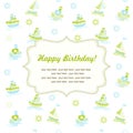 Colorful Baby seamless background. Happy birthday greeting card or invitation. Royalty Free Stock Photo