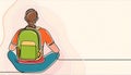 Colorful back packer with continuous one line style, Generative AI Royalty Free Stock Photo
