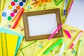 Colorful back to school stuff background Royalty Free Stock Photo