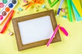 Colorful back to school stuff background Royalty Free Stock Photo
