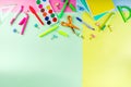 Colorful back to school stuff background Royalty Free Stock Photo