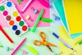 Colorful back to school stuff background Royalty Free Stock Photo