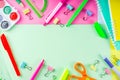 Colorful back to school stuff background Royalty Free Stock Photo