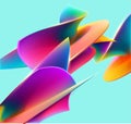 Colorful background of abstract twisted wavy shapes.