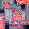 Colorful abstract textured geometric scarf design Royalty Free Stock Photo