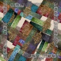 Colorful abstract textured geometric scarf design Royalty Free Stock Photo