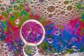 Colorful background with bubbles. Abstract background. Close up. Royalty Free Stock Photo