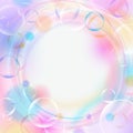Colorful background with bubbles, lights, circles and empty space. Pastel color backdrop. Vector illustration. Royalty Free Stock Photo