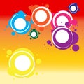 colorful background with circles in splashes