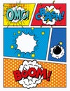Colorful background. Comic book page. Pop Art Style Blank Royalty Free Stock Photo