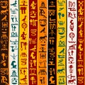 Colorful background with Egyptian hieroglyphs