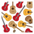 colorful background with electric guitars set Royalty Free Stock Photo