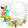 Colorful background with flying flowers