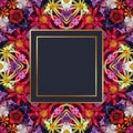 Colorful background with flowers, effect of a kaleidoscope