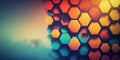 Colorful background with hexagons and empty space