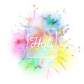 Colorful background for Holi celebration with colors splash, vector illustration