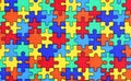 Colorful background with many puzzle pieces Royalty Free Stock Photo