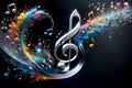 colorful background with musical notes, abstract music background Royalty Free Stock Photo