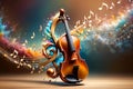 colorful background with musical notes, abstract music background Royalty Free Stock Photo