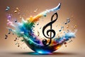 colorful background with musical notes, abstract music background Royalty Free Stock Photo