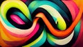 Colorful background neon curves twisted strokes