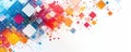 Colorful background with overlapping squares creating a dynamic and vibrant geometric pattern Royalty Free Stock Photo